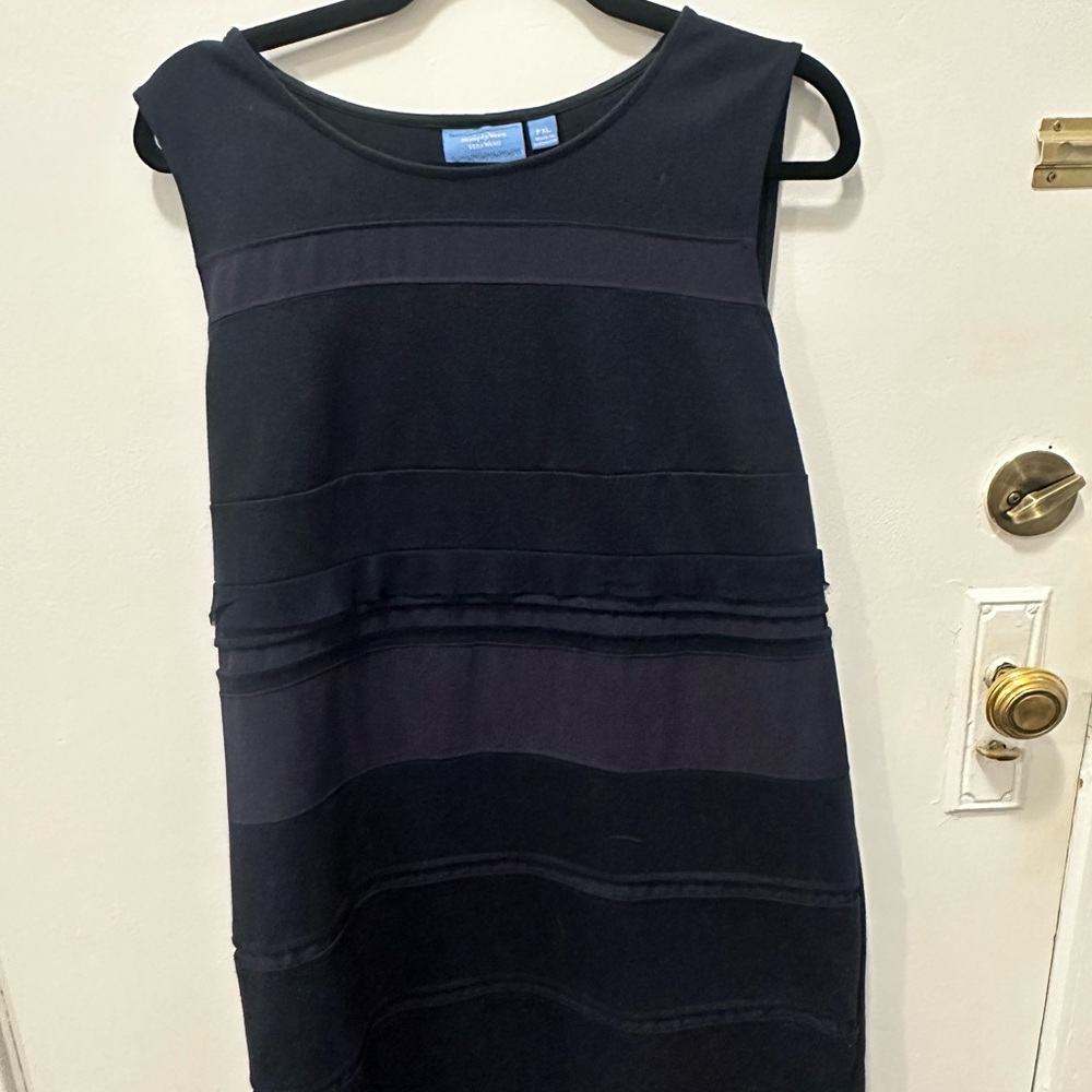 Simply Vera Vera Wang Navy Textured Sleeveless Shift Dress